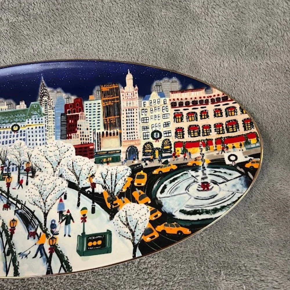 Anthropologie Holiday in the City Serving Platter Festive NYC Christmas